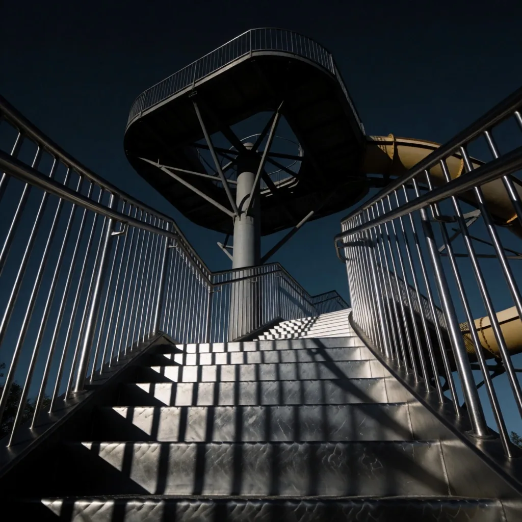 Escalera de ascenso a la plataforma del Kamikaze