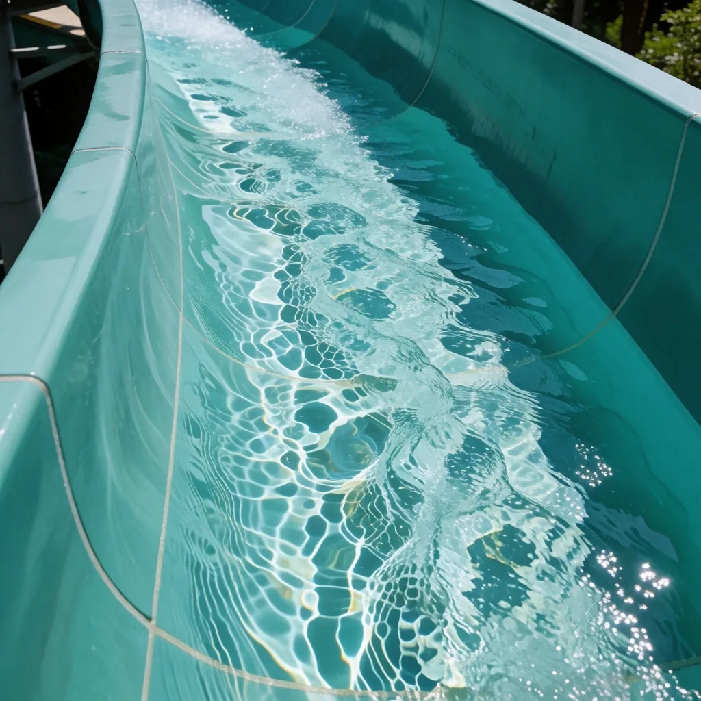 Zona de frenado del tobogán con piscina de nivelación