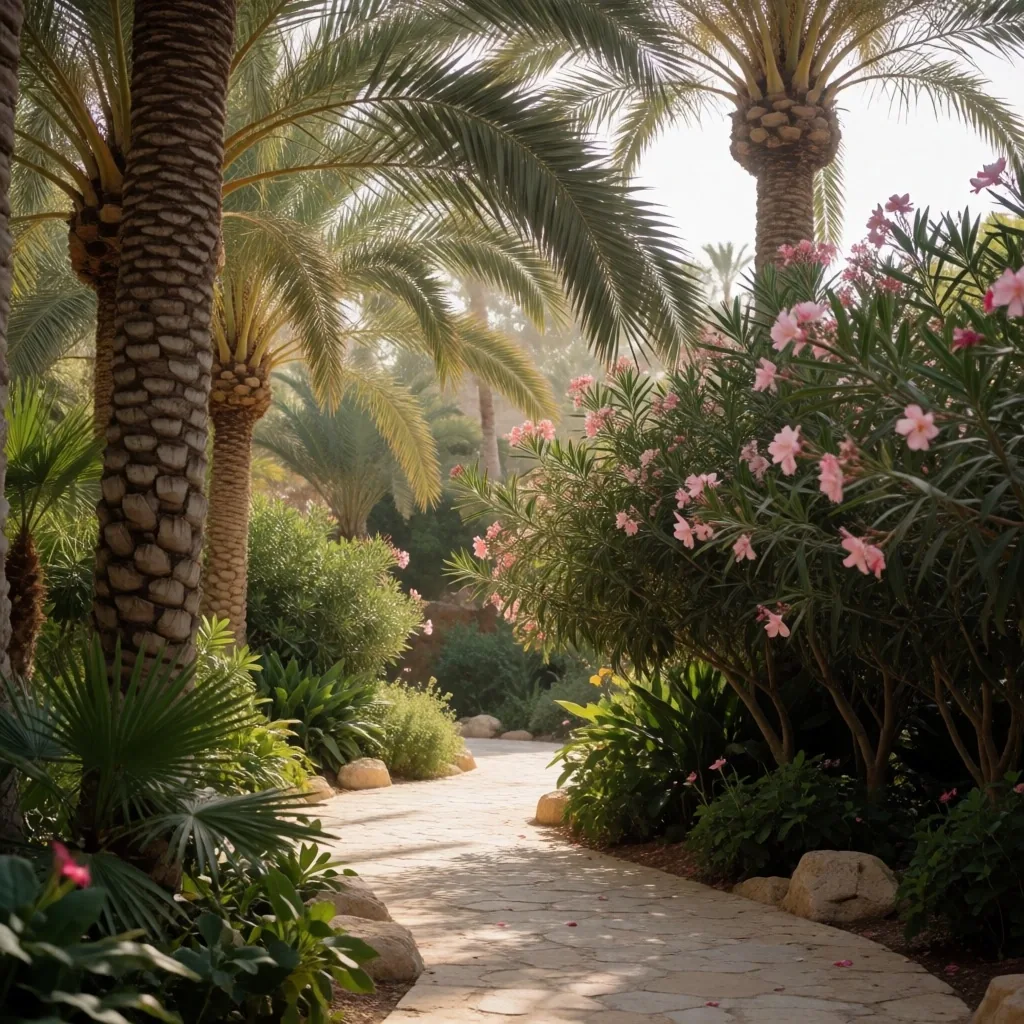 Jardines y vegetación autóctona del parque acuático